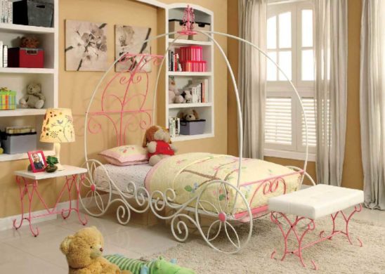 CM7705 metal twin size carriage bed