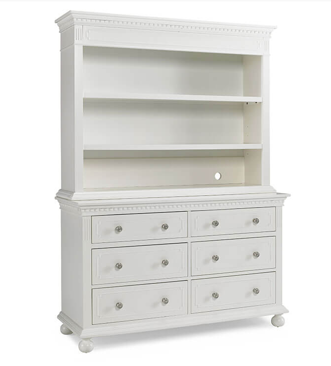 Dolce Babi Naples Double Dresser And Hutch In Snow White Kids
