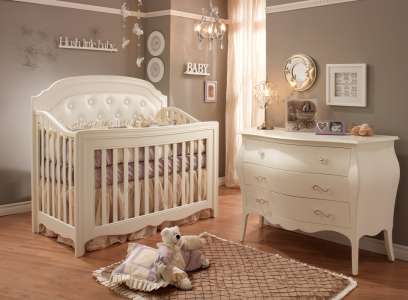 Natart Juvenile Allegra 5-in-1 Convertible Crib in French White