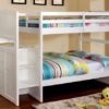 cm-bk922t twin/twin bunk with stairs in white