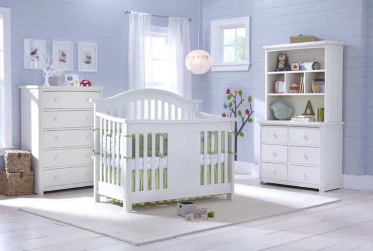 Baby Appleseed Stratford Convertible Crib (Pure White, Espresso