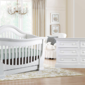 Baby Appleseed Davenport Convertible Crib in Pure White