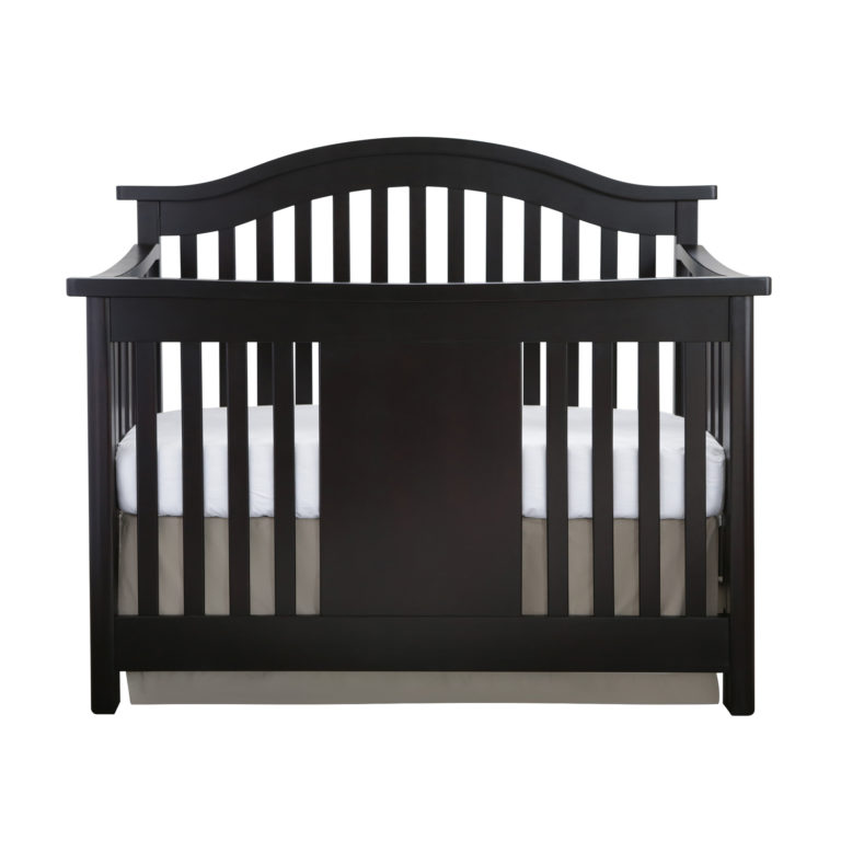 Baby Appleseed Stratford Convertible Crib (Pure White, Espresso