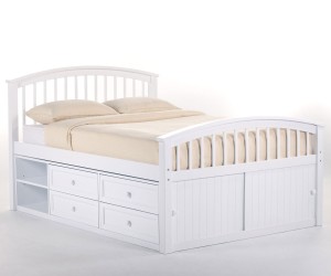 Schoolhouse Captains Full Size Bed in White