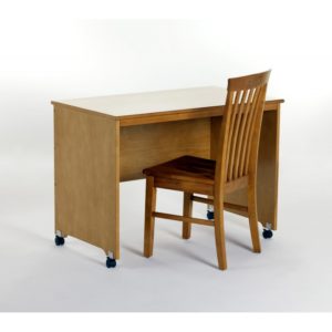 Schoolhouse Mobile Desk and Chair in Pecan