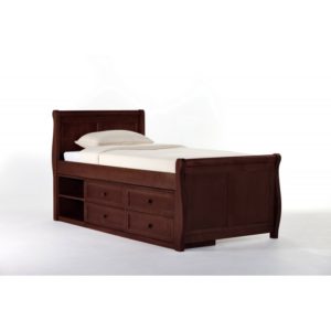 Schoolhouse Twin Size Sleigh Bed in Cherry