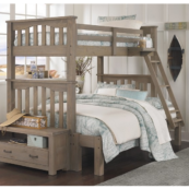 kenwood harper twin over full bunk bed in driftwood