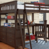 kenwood full size loft bed in espresso with built in dresser