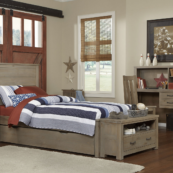 kenwood twin size trundle bed in driftwood with trundle