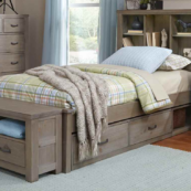 kenwood bookcase bed in driftwood