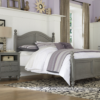 beach house full size poster bed in gray finish