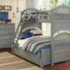 beach house twin over full round panel bunk bed in grey finish
