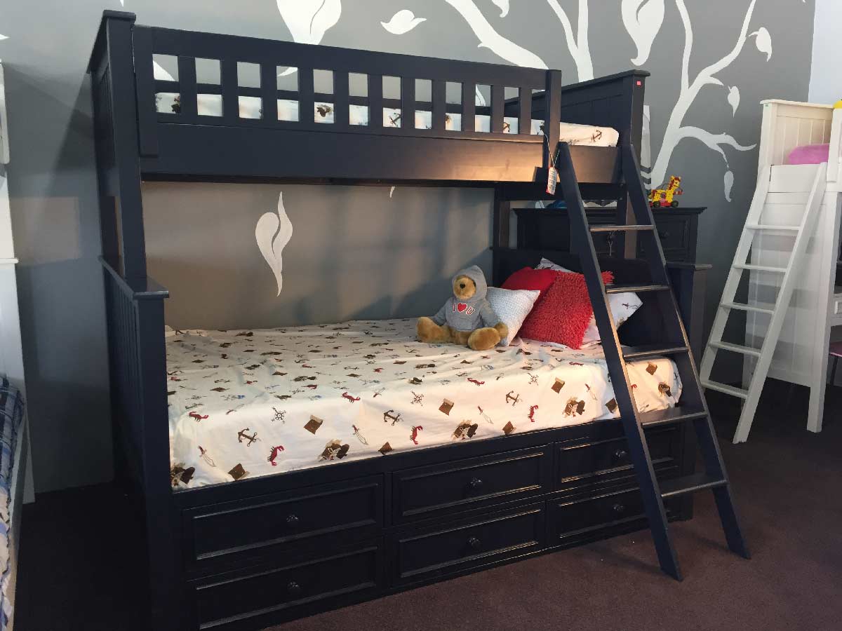 Campground Collection Twin over Full Bunk Bed with Captain Drawers in