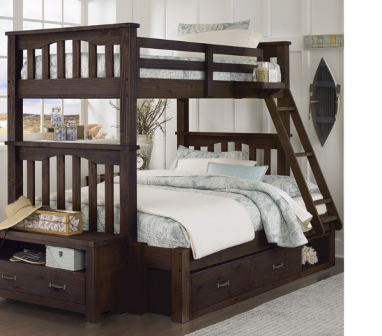 kenwood twin over full mission style bunk bed