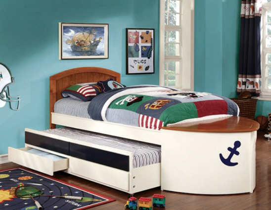 boat bed with trundle and drawers