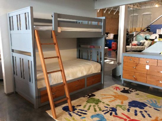 deluxe design Milan Twin over Twin bunk bed with drawers