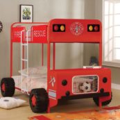 Jackson Twin over Twin Bunk Bed in Red and Black