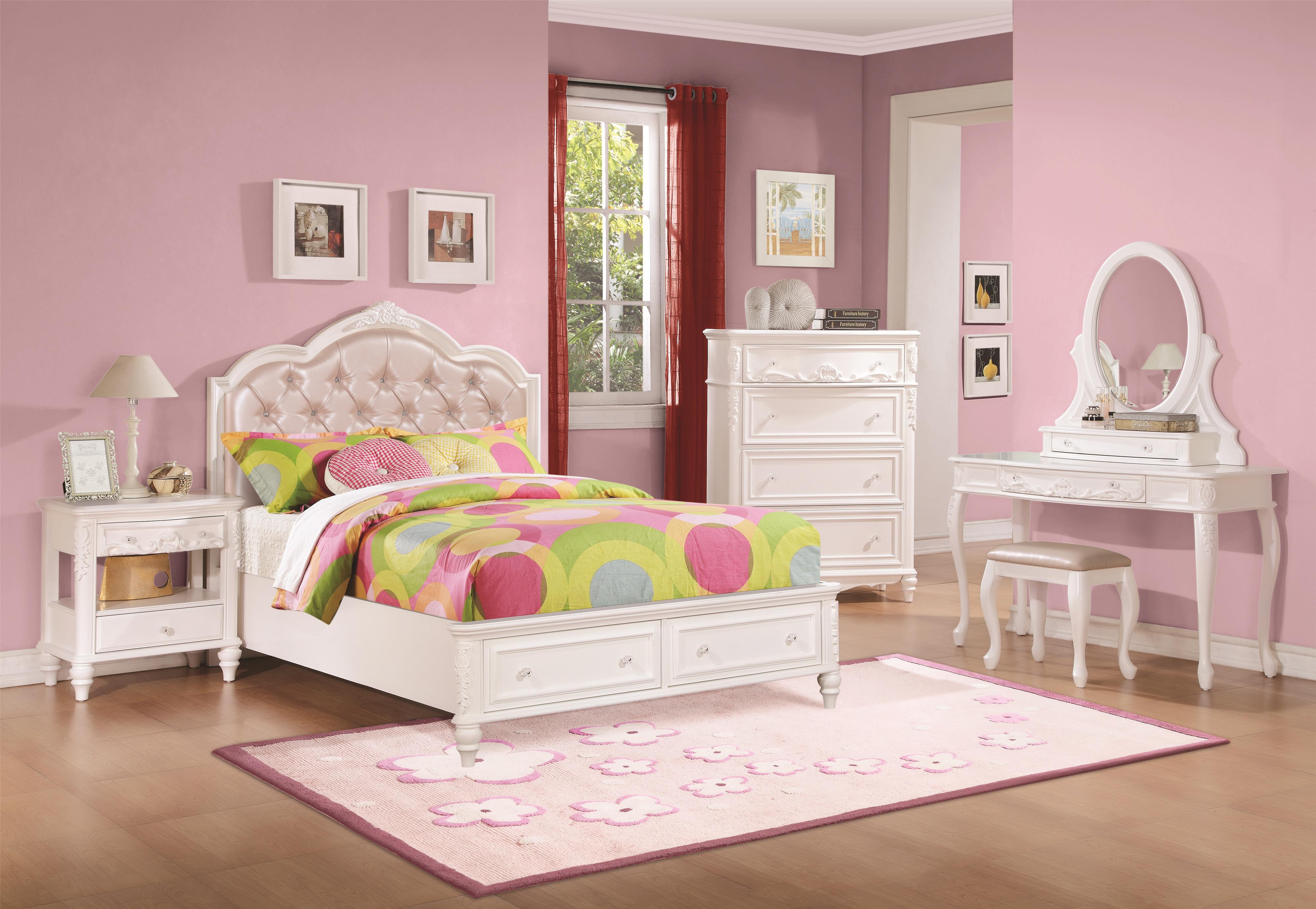 Crystal Collection Tufted Bed with Drawers - Kids Furniture In Los Angeles
