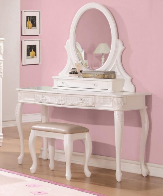 400726 vanity desk in white