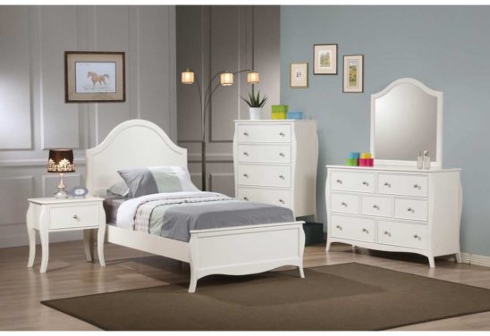 400561 curved panel bed in white