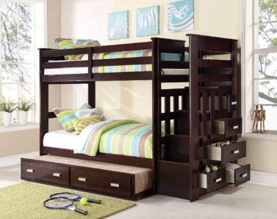 georgetown twin over twin bunk bed with stairs and drawrs