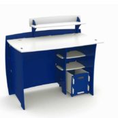 Race Car Collection Desk in Blue and White