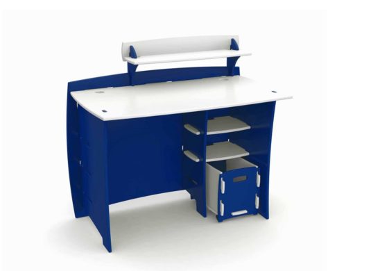 Race Car Collection Desk in Blue and White