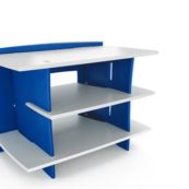 Race Car Collection Gaming Stand in White and Blue