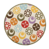 candy dots ivory round kids rug