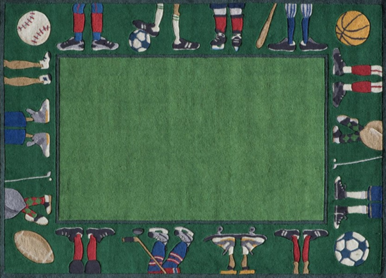 grass sports kids rug