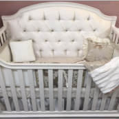 custom made tufted crib with crystals
