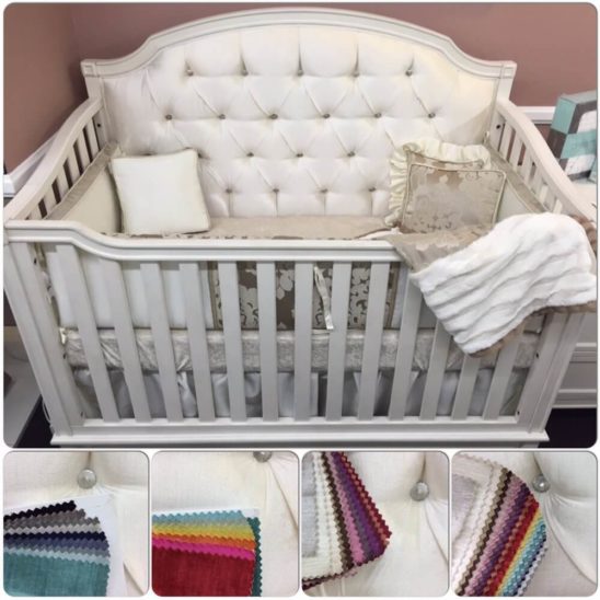 Heaven Custom Made Tufted Crib w/ Crystals Kids Furniture In Los Angeles