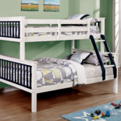 colton twin over full bunk bed in white and blue