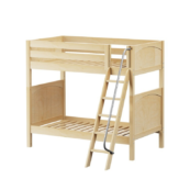Maxtrix twin over twin bunk bed with slanted ladder in natural finish