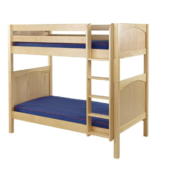 maxtrix twin over twin panel bunk bed in natural with straight ladder