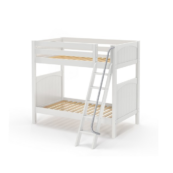 maxtrix twin over twin panel bunk bed with slanted ladder in white