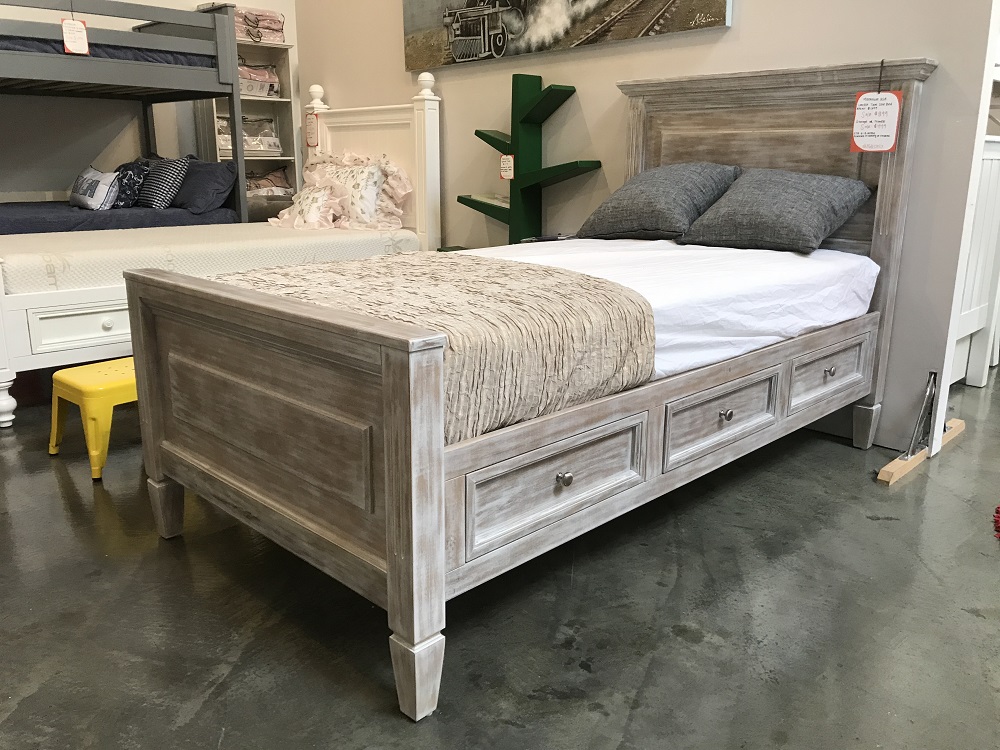 Porter Rustic Panel Bed W Drawers, Rustic Twin Bed Frame