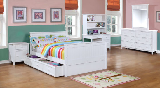 Beadboard Full Bed Collection White