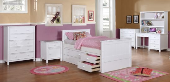 Beadboard Twin Size Panel Bed Collection and Modesty Panel White