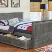 Jackson Full Size Bed with Trundle in Weathered Grey