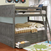 Jackson Full over Full Bunk Bed with Captain's Storage Weathered Grey