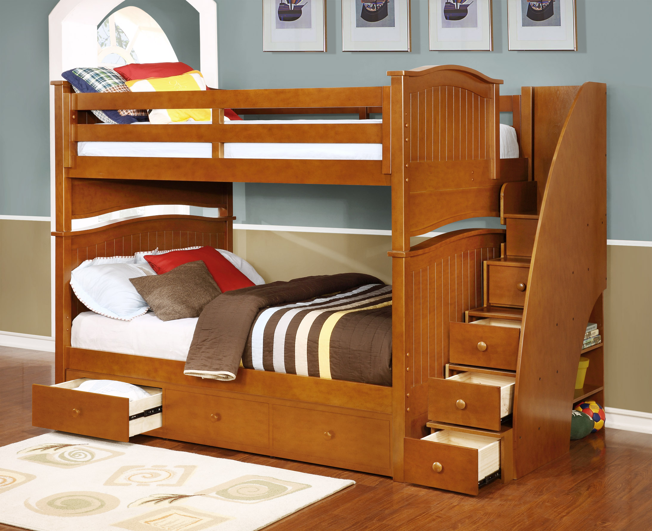 wood bunk bed