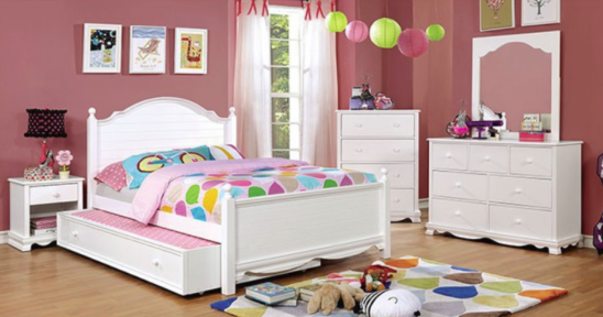 Dani Full Size Bed with Trundle in White