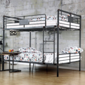 London Industrial Full over Full Bunk Bed in Antique Black
