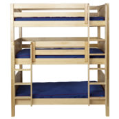 #HOLY Triple Bunk Bed with Straight Ladder Low Low in Natural