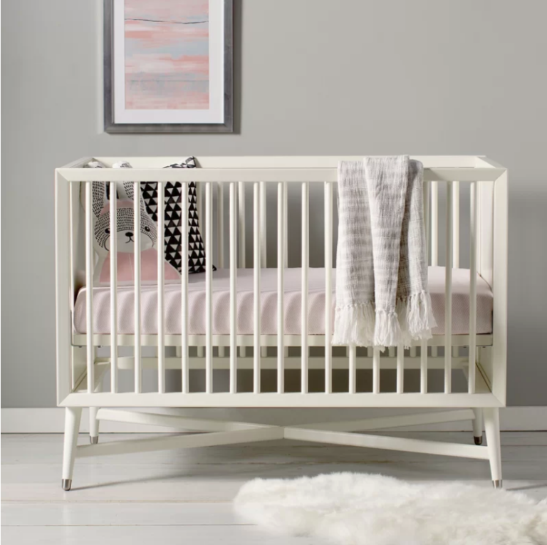MidCentury 3in1 Convertible Crib in White Kids Furniture In Los