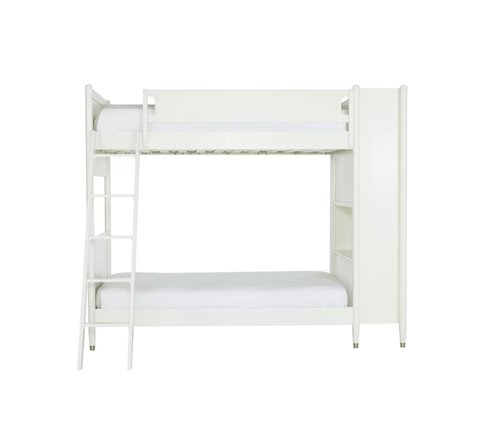 MidCentury Youth White Library Bunk Bed in French White Kids