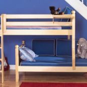 Parallel Bunk Bed with Straight Ladder in Natural