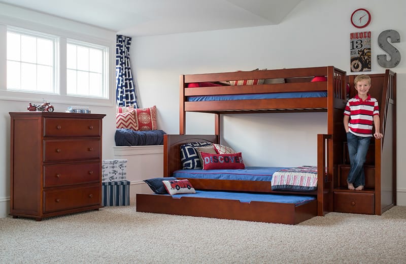 7-piece twin bunk bed with staircase & mattress