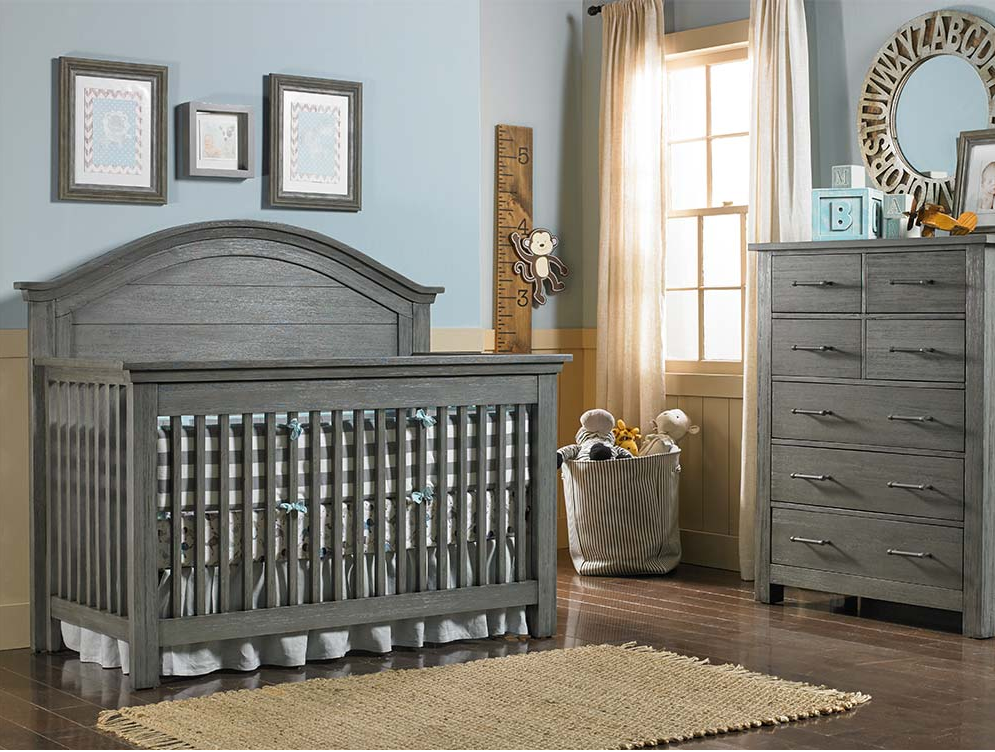 Nikki Collection 4 In 1 Convertible Crib In Distressed Grey Kids